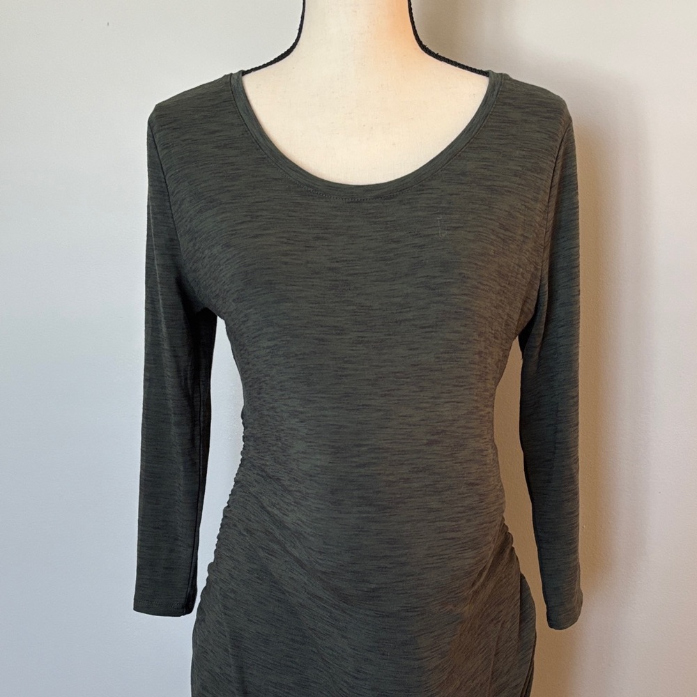 Maternity Olive Green Long Sleeve Dress - Picture 2 of 8